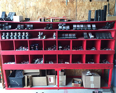 parts warehouse shelving bins